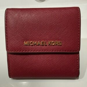 Michael Kors Burgundy Wallet with Gold Accents